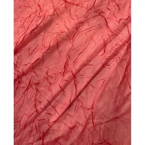 Vintage new Red‎ Crushed Crinkle Look Embellish Fabric sheer 34"x 52" Holidays